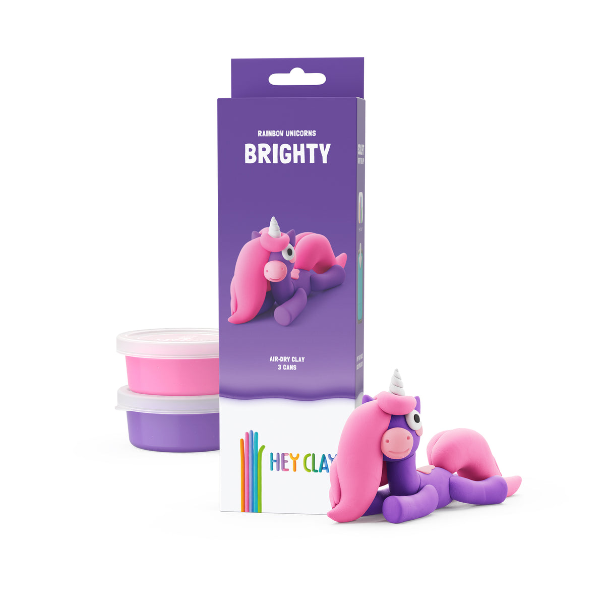 30137 Hey Clay - Rainbow Unicorn - Brighty 3 cans