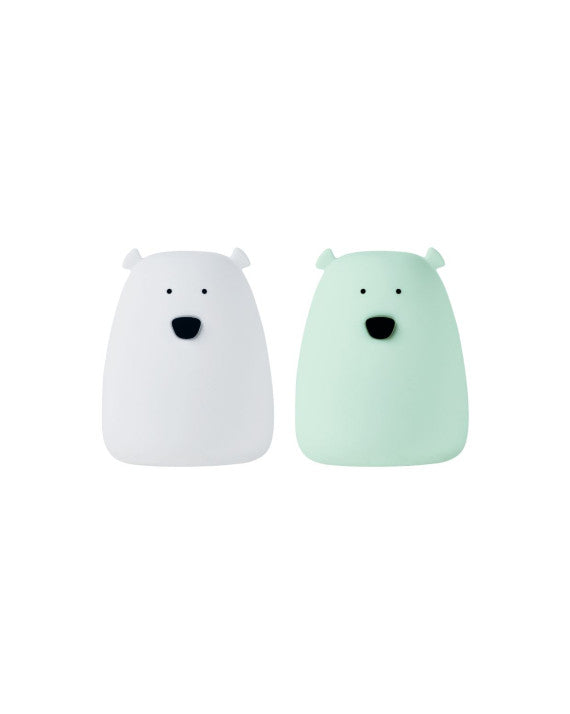 Rabbit&Friends - Set of 2 Mini Bear lamps - White&Green - 52-0078