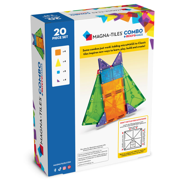 244020CO - MAGNA-TILES® COMBO + microMAGS - 20pc. NEW!