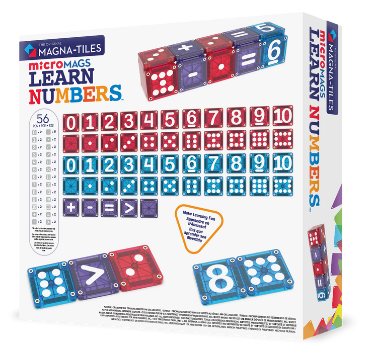 254055LN MAGNA-TILES® microMAGS Learn Numbers 56 stuks