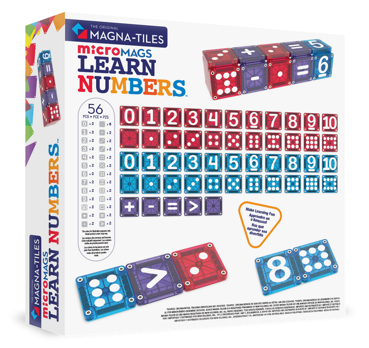 254055LN MAGNA-TILES® microMAGS Learn Numbers 56 stuks