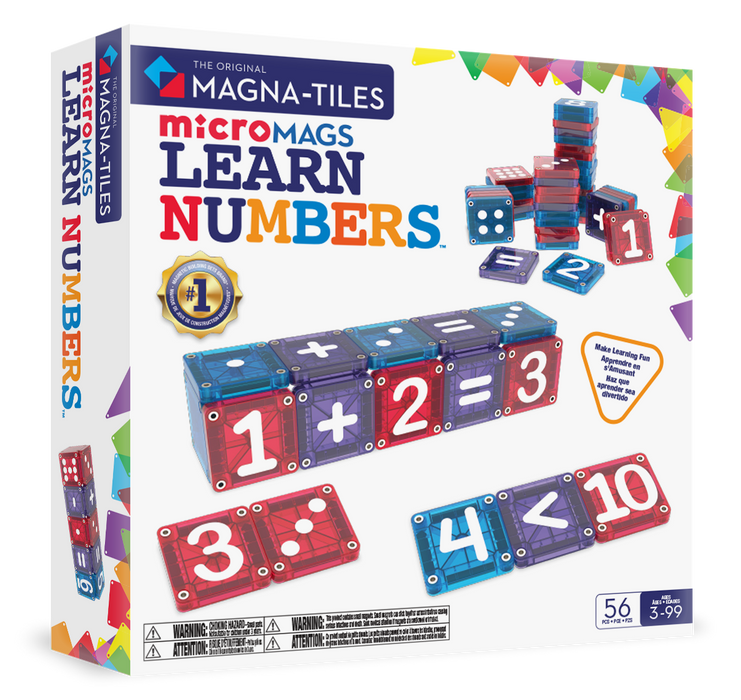 254055LN MAGNA-TILES® microMAGS Learn Numbers 56 stuks