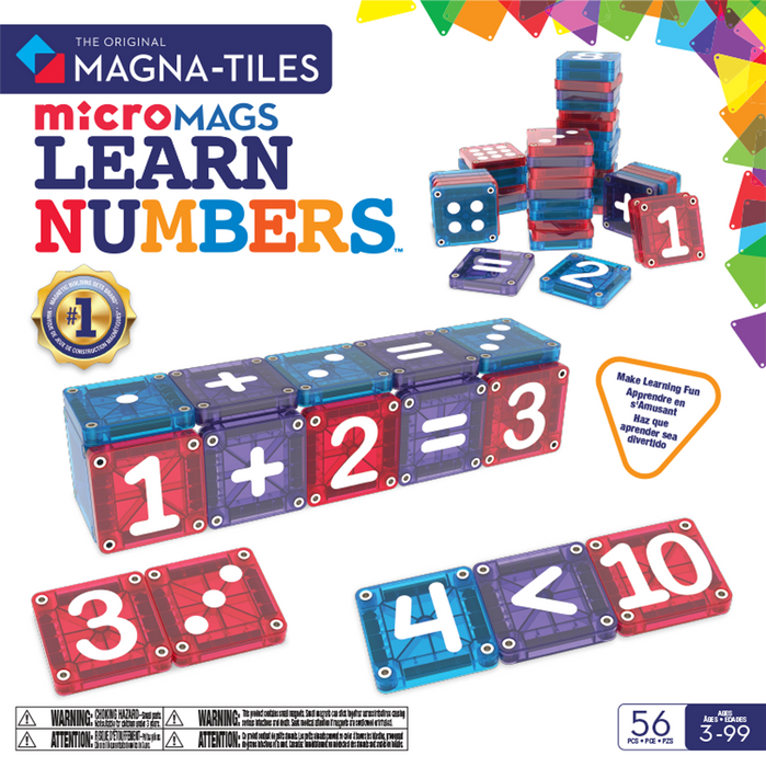 254055LN MAGNA-TILES® microMAGS Learn Numbers 56 stuks