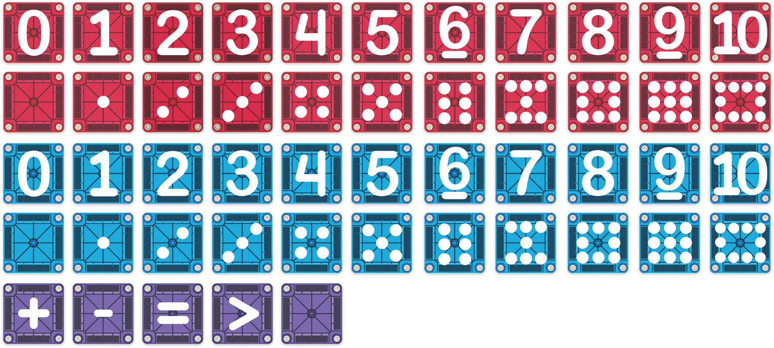 254055LN MAGNA-TILES® microMAGS Learn Numbers 56 stuks
