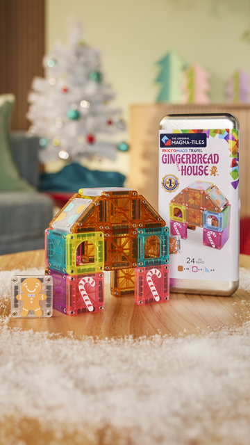 262024GH - MAGNA-TILES® microMAGS Ginger Bread 24-Piece Travel Set
