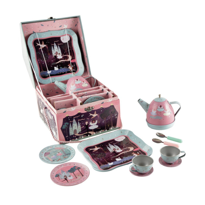 41P3652 - Enchanted Musical Tin Tea Set in House Case