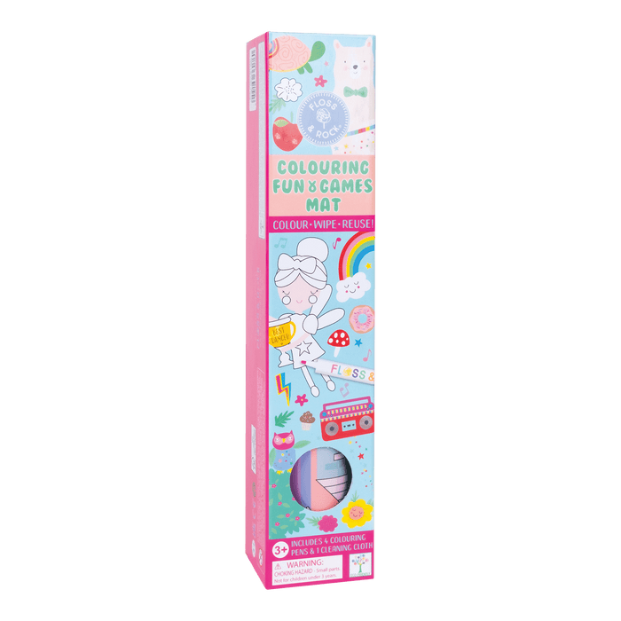 49P6076  Floss&Rock - Colouring Fun & Games Mat - Rainbow Fairy