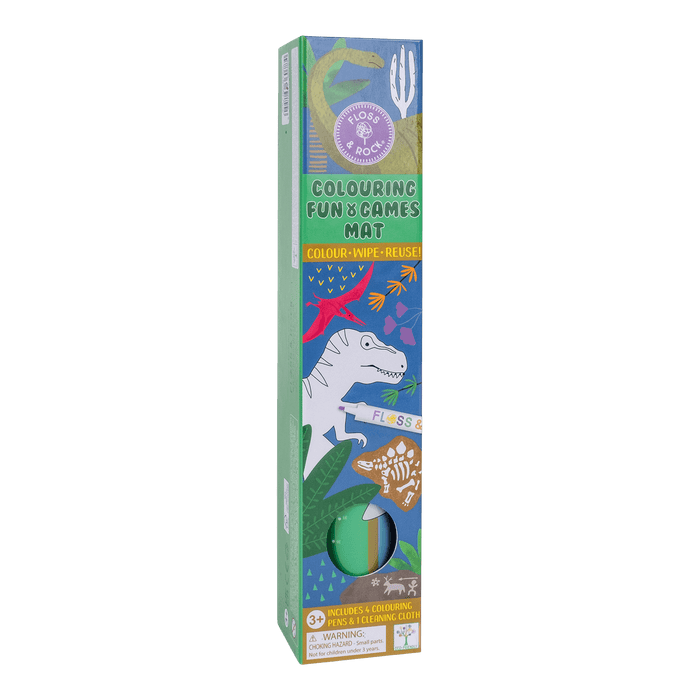 49P6078 Floss&Rock -  Colouring Fun & Games Mat - Dinosaur