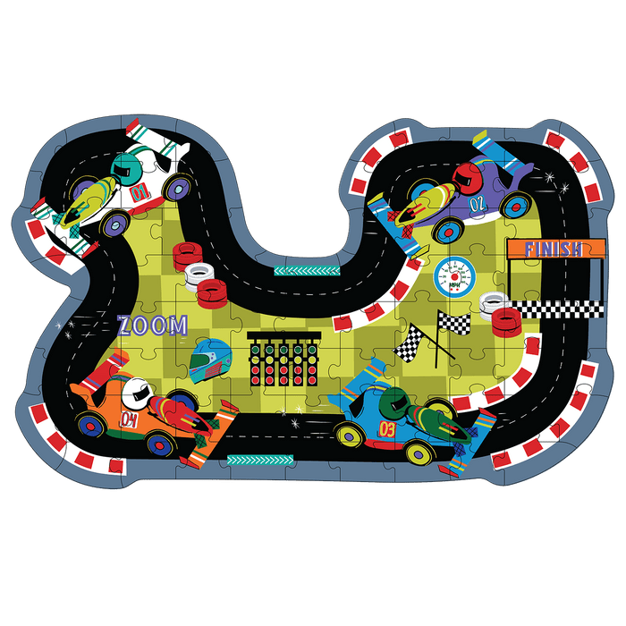 49P6086 Floss&Rock - 80 Piece Shaped Jigsaw in Shaped Box - Cars