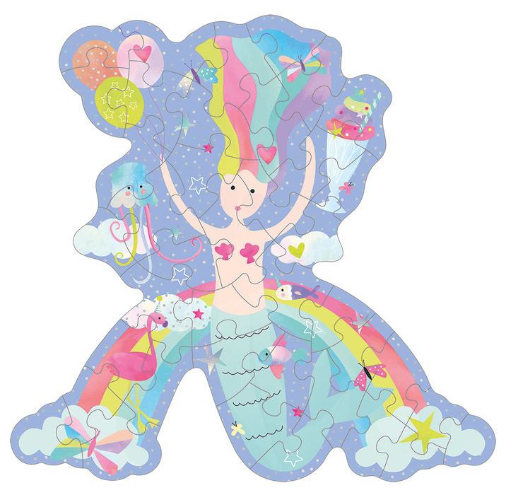 49P6089 Floss&Rock - 40 Piece Shaped Jigsaw in Shaped Box - Fantasy