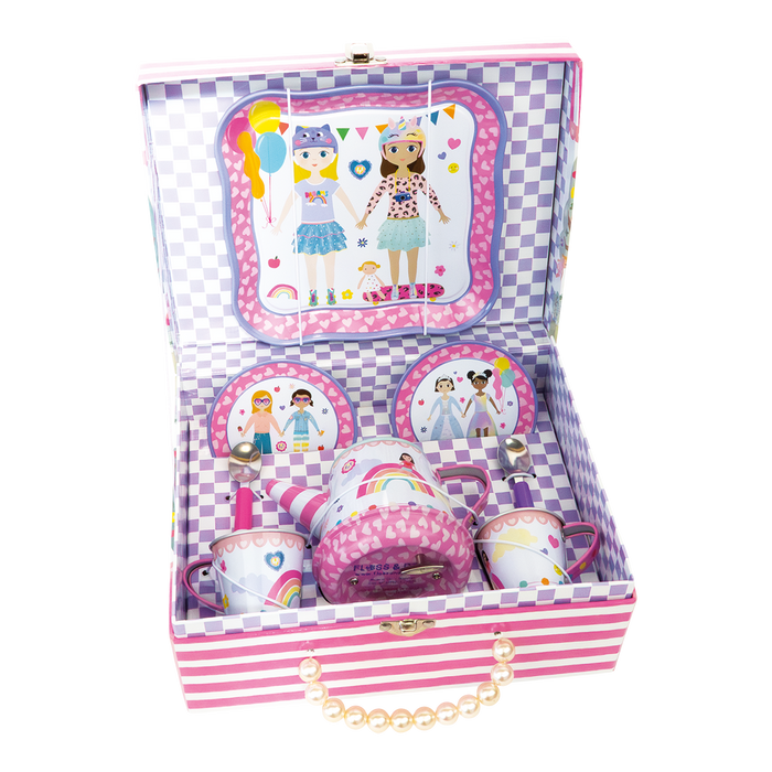 51P6204 Floss&Rock Dolls House 9pc Musical Tea Set *NEW*