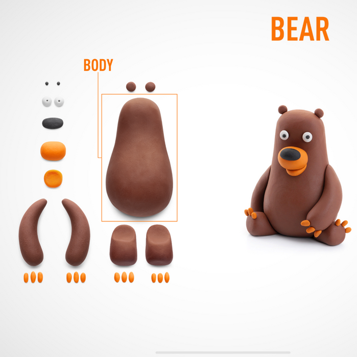 30105 HeyClay - Bosdieren Bear 3 cans