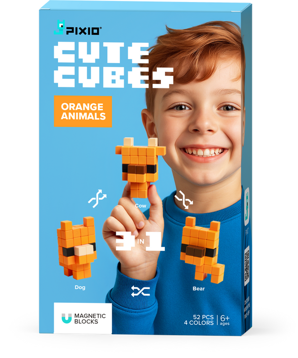 PX-30110 - PIXIO - Cute Cubes - Orange Animals - 52 stuks