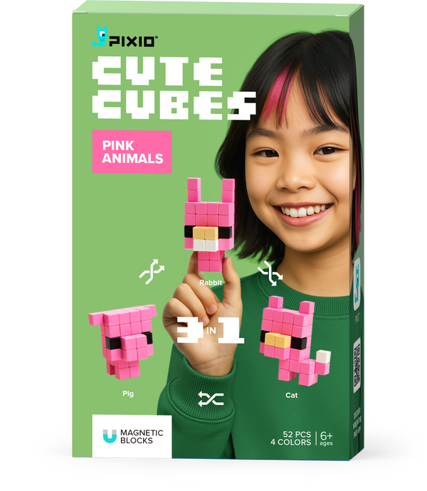 PX-30111 - PIXIO - Cute Cubes - Pink Animals - 52 stuks