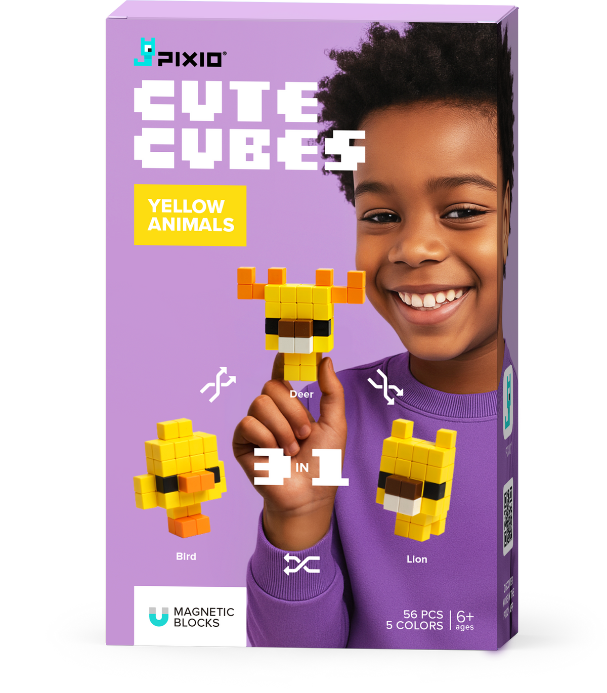 PX-30112 - PIXIO - Cute Cubes - Yellow Animals - 52 stuks