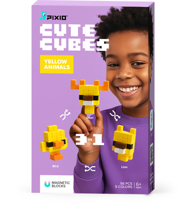 PX-30112 - PIXIO - Cute Cubes - Yellow Animals - 52 stuks