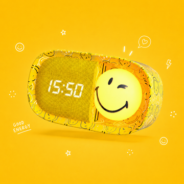 MOB - Dreamy Clock Smiley World - Geel