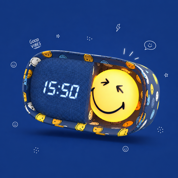 MOB - Dreamy Clock Smiley World - Blauw