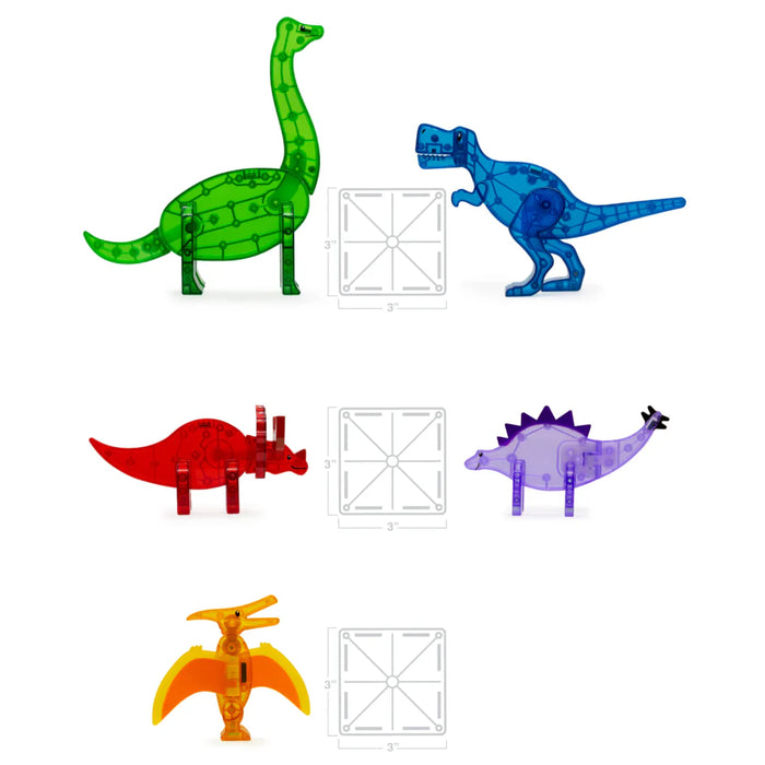 22805 - MAGNA-TILES® Dinos 5 piece (LAATSTE STUKS - DIT PRODUCT IS UITLOPEND
