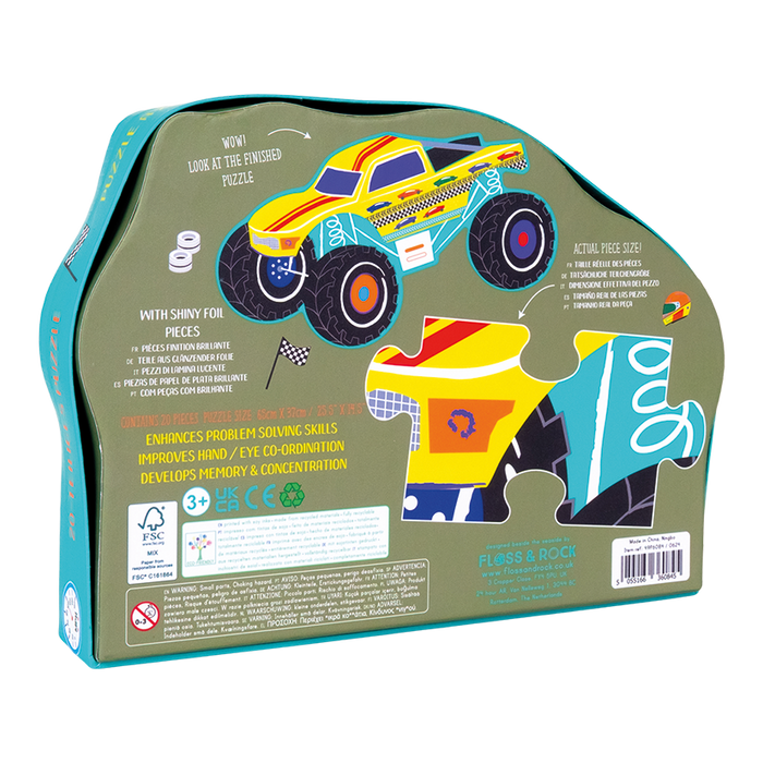 49P6084 - Cars 20pc "Monster Truck" Shaped Jigsaw with Shaped Box *NEW*