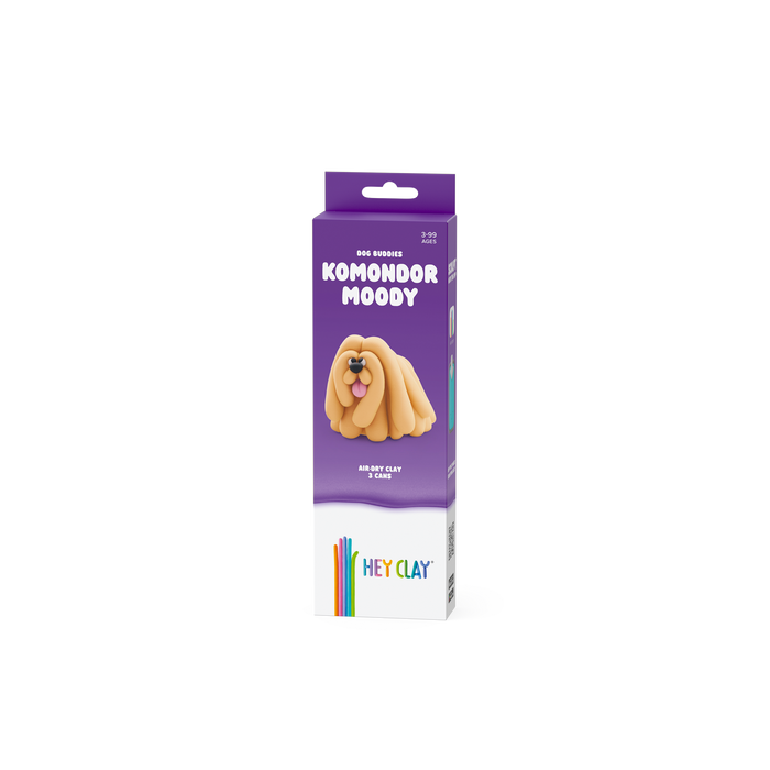 HeyClay - 30149 Komondor Moody, Series Dog Buddies, 3 cans