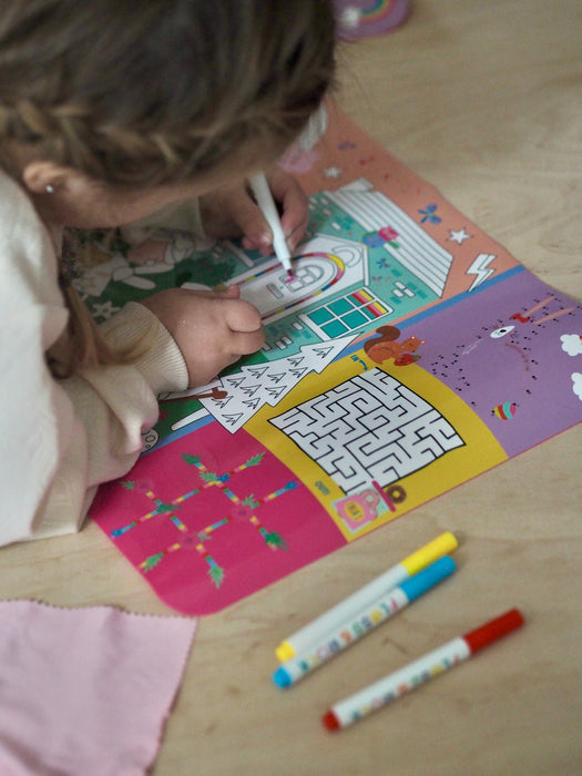 49P6076  Floss&Rock - Colouring Fun & Games Mat - Rainbow Fairy