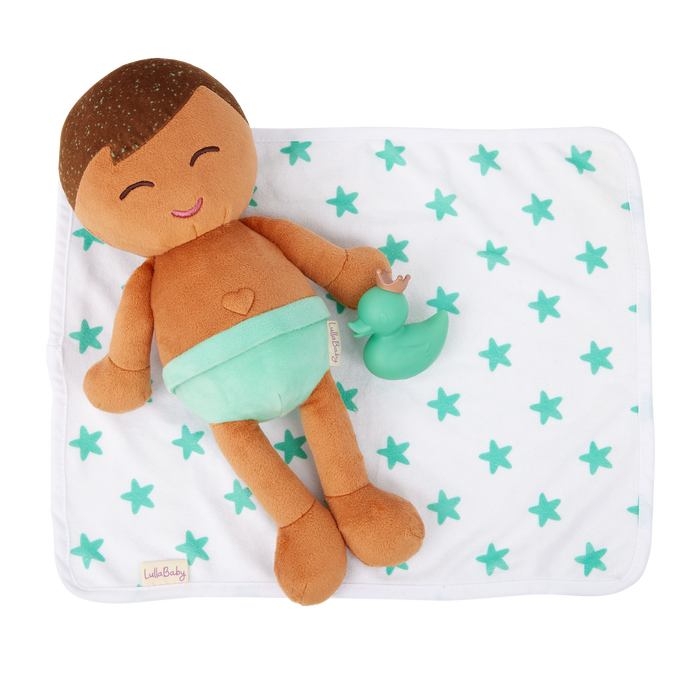 LullaBaby - LBY7266 - Plush Boy Bath Doll & Accessory (COMING END JUNE)