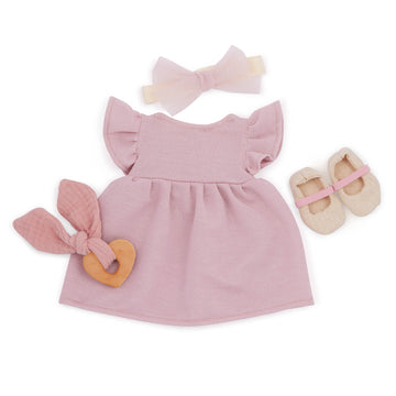 LullaBaby - LBY7642 - Pink Dress Outfit w/ Headband Set