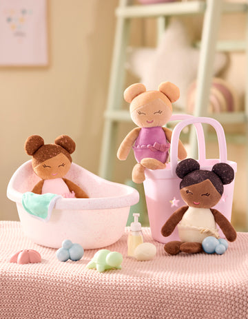 LullaBaby - LBY7736 - 3 Baby Bath Dolls in a Basket Playset