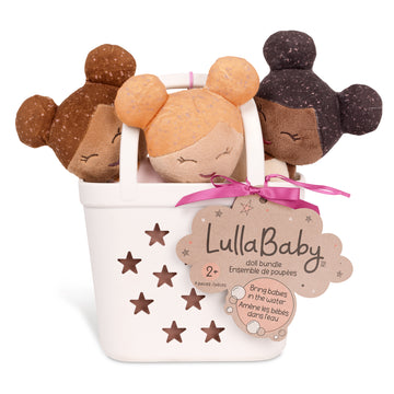LullaBaby - LBY7699 - 3 Baby Bath Dolls in a Basket Playset