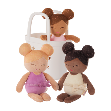 LullaBaby - LBY7699 - 3 Baby Bath Dolls in a Basket Playset