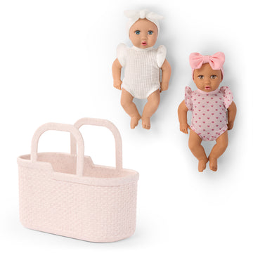 LullaBaby - LBY7738 - Mini Baby Dolls in a Basket Playset