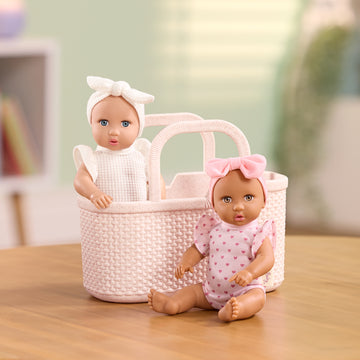 LullaBaby - LBY7738 - Mini Baby Dolls in a Basket Playset