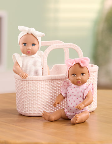 LullaBaby - LBY7738 - Mini Baby Dolls in a Basket Playset