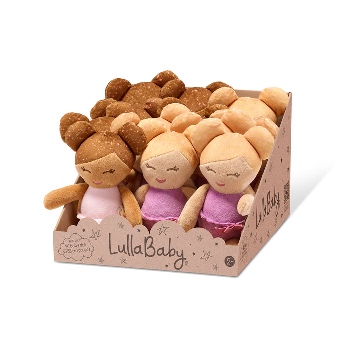 LullaBaby - LBY9017 - Small Plush Bath Doll Assortment (12) - 6 Brown & 6 Blonde