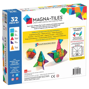 02132 - MAGNA-TILES® Clear Colors 32 Piece Set