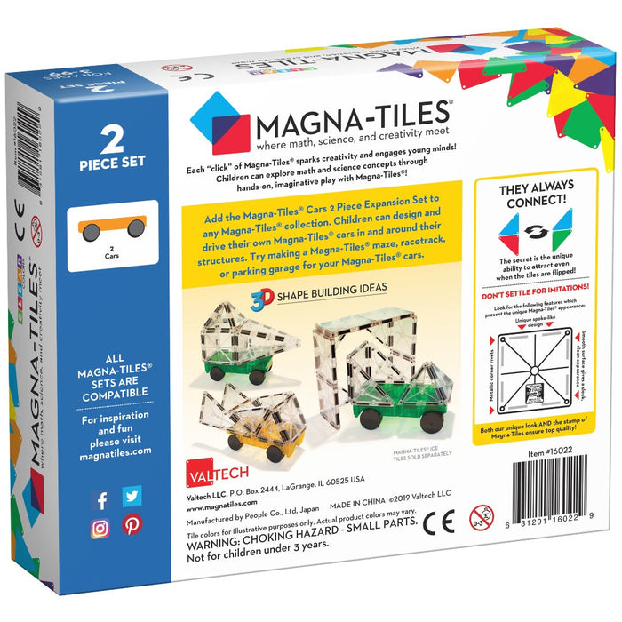 16022 - MAGNA-TILES® Cars 2 Piece Expansion Set: Green & Yellow