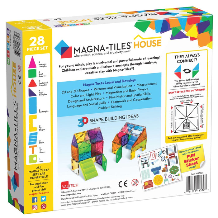 18332 - MAGNA-TILES® House 28 Piece Set (OP = OP , UITLOPEND)