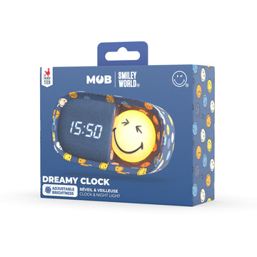 MOB - Dreamy Clock Smiley World - Blauw