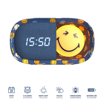 MOB - Dreamy Clock Smiley World - Blauw