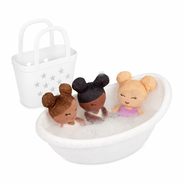 LullaBaby - LBY7699 - 3 Baby Bath Dolls in a Basket Playset
