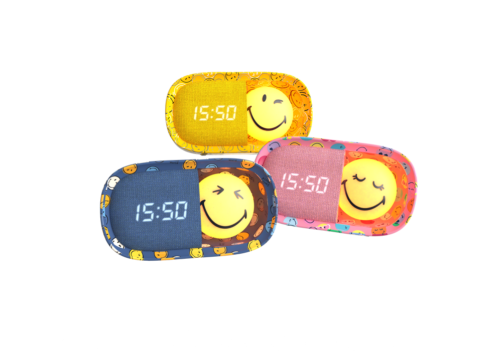 MOB - Dreamy Clock Smiley World - Geel
