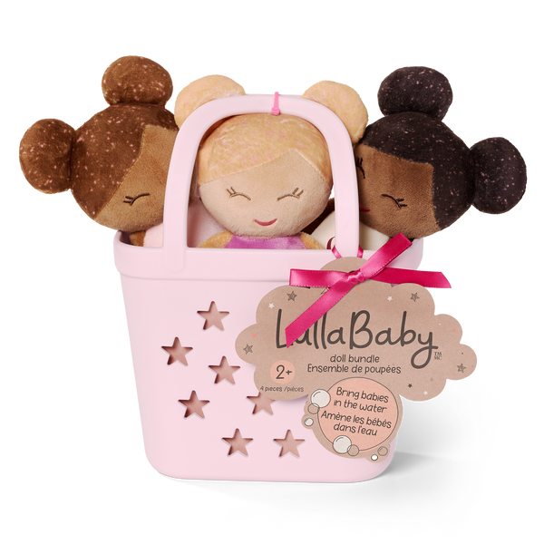 LullaBaby - LBY7736 - 3 Baby Bath Dolls in a Basket Playset