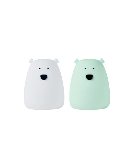 Rabbit&Friends - Set of 2 Mini Bear lamps - White&Green - 52-0078