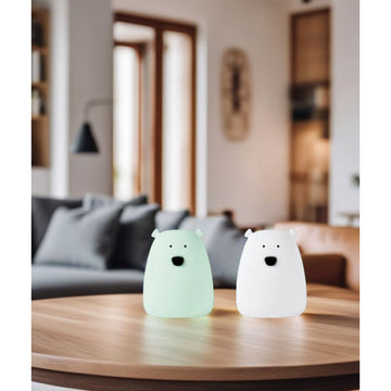 Rabbit&Friends - Set of 2 Mini Bear lamps - White&Green - 52-0078